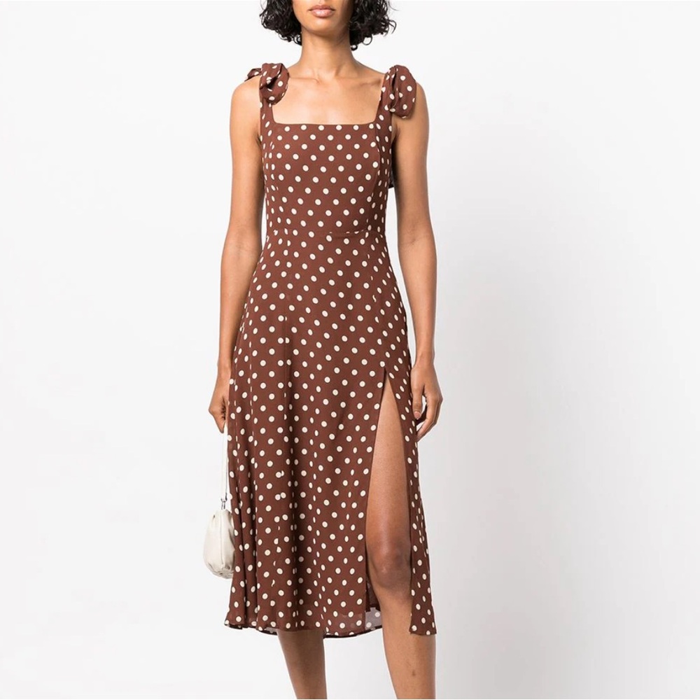 Reformation Twilight polka-dot midi dress